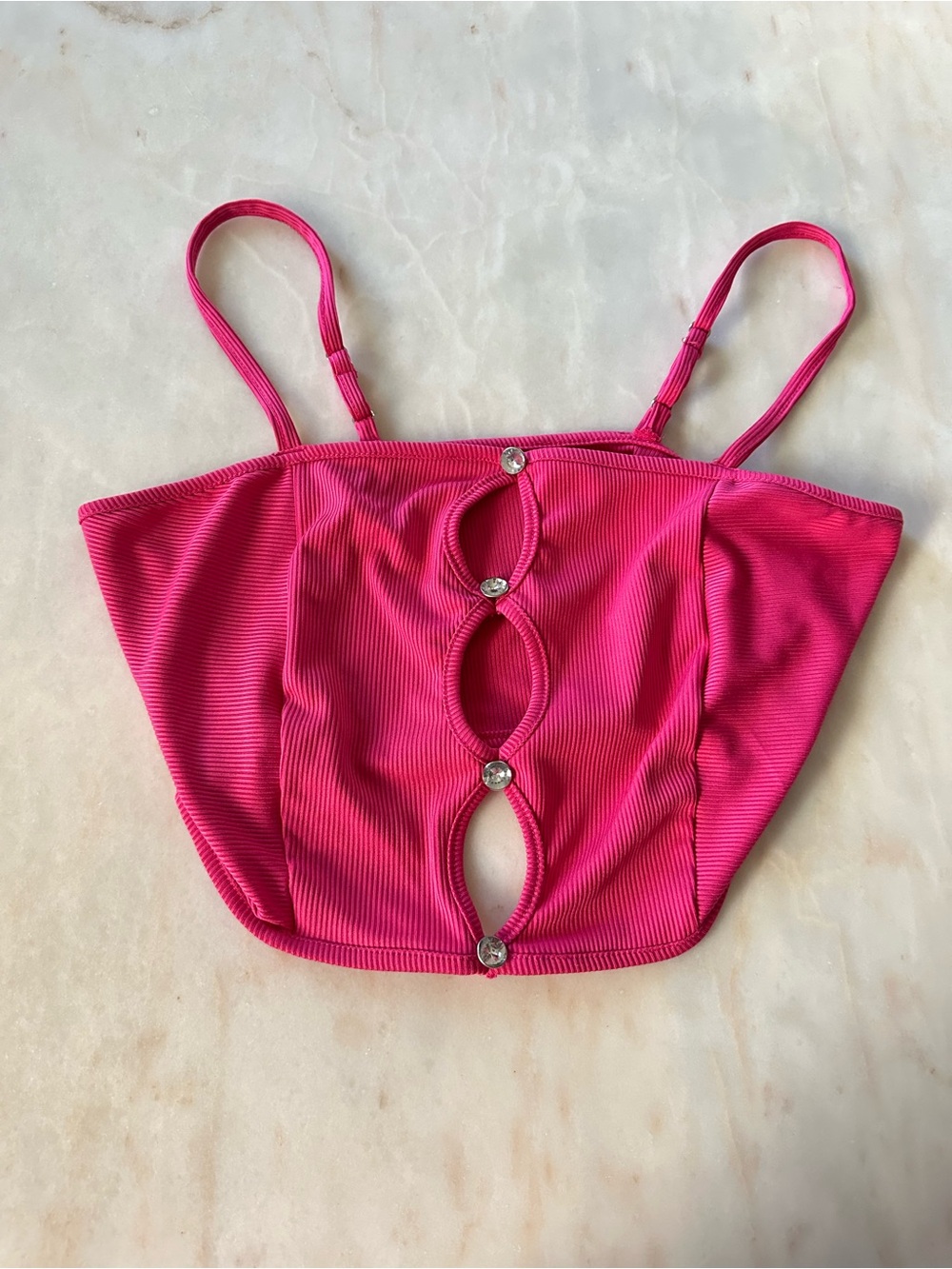 Hot Pink Keyhole Crop Top